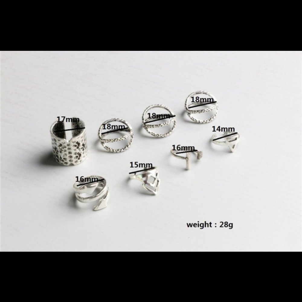 ๐โจ Silver Stacking Ring Set - Picture 4 of 5